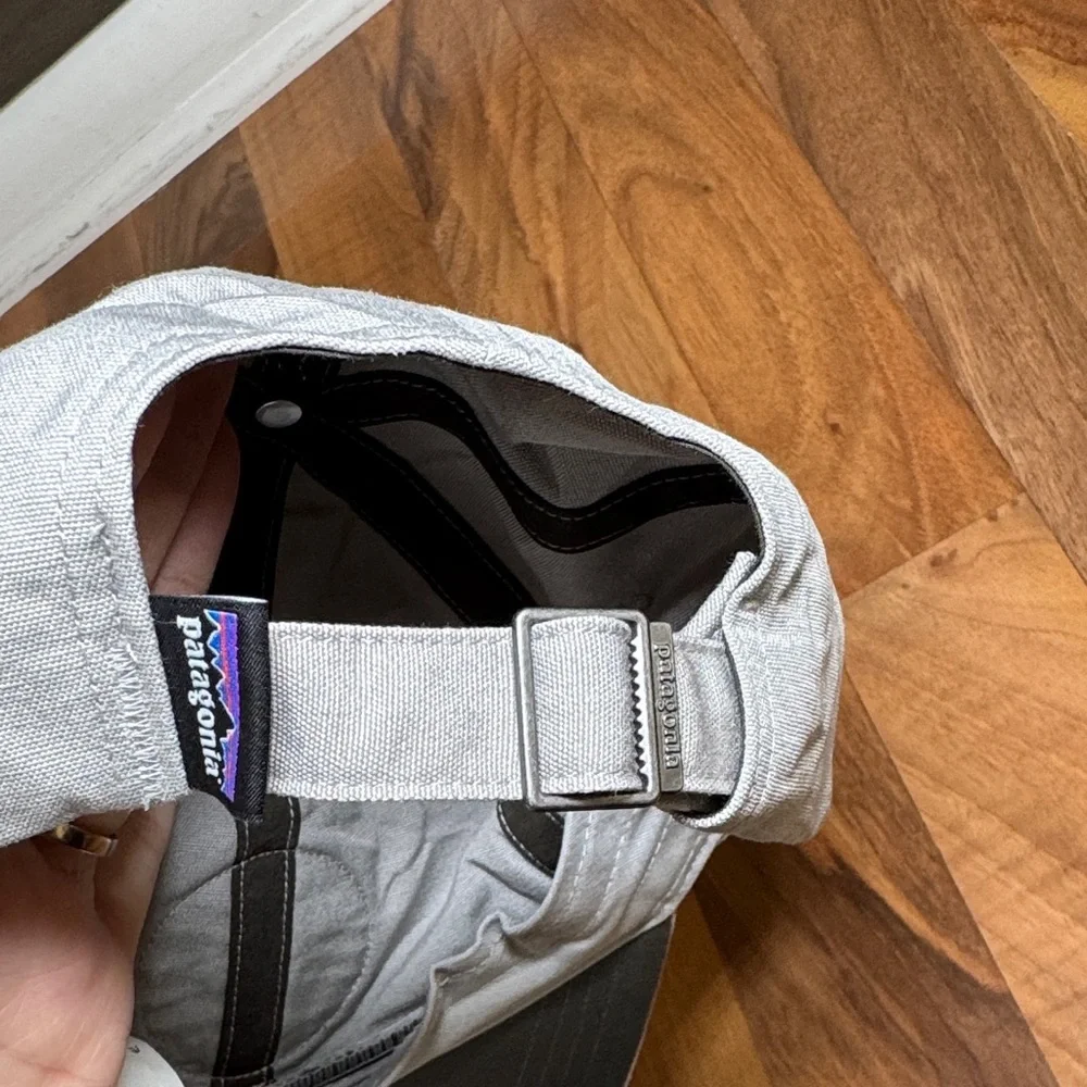 Patagonia Light Gray Cap with Multicolor Wave Patch hat